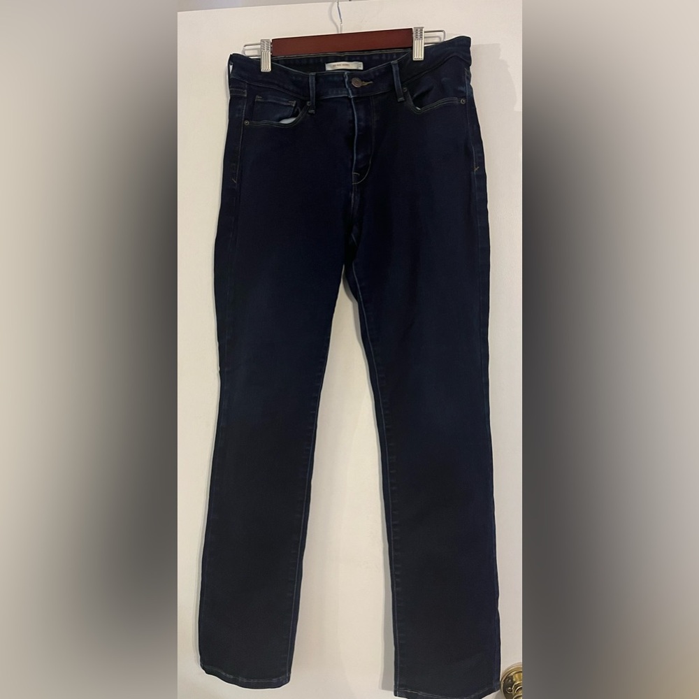 Women’s Dark Blue Straight-Leg Jeans - Picture 1 of 5